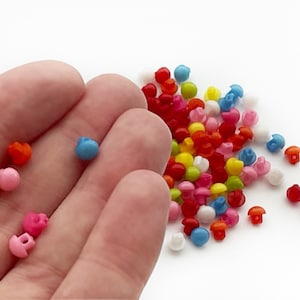Doll Buttons Shank 6mm - Mini Buttons for Doll Clothes DIY