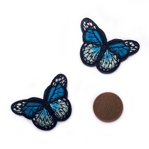Small Blue Butterfly Patches UK - Small Patches Butterflies Applique Iron On Butterfly Mini Patches For Jackets - 4.5cm x 3cm