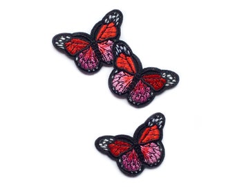 1+ Small Red Pink Patches Mini Butterfly Patches Button Sized Patch Pretty Applique Red Butterflies Patch Iron On Butterfly Pink Small Patch