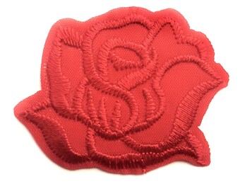 Small Red Rose Applique - Small Patches Red Flower Iron On Patch - 4.2cm x 3.2cm