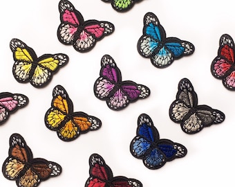 12 Set of Iron on Patch Butterflies - DIY Embroidery Patches - Animal Patch Set - Embroidery Patches Butterfly - Small Butterfly Applique