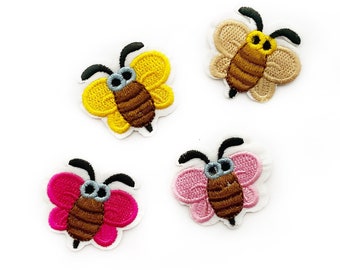 Cute Patches Butterfly - Small Patches Pink Butterflies Iron On Applique Stick On Mini Embroidered DIY Timy