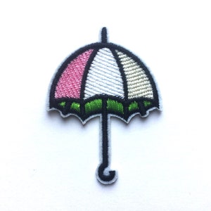 Paraplymärke - Broderad parasollmärke - Söt regnmärke - Vädermärken - 7 cm x 5 cm