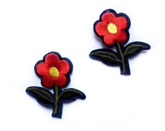 Mini Red Flower Rose Patches Flower Small Patches Micro Cute Patches Cute Iron onPatch Flowers Patch Iron on Patch Embroidered Patch Rose