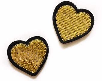 Dreams Gold Fancy Heart Embroidered Iron On Patch Appliqué Dreams Gold Fancy Heart Embroidered Iron On Patch Appliqué