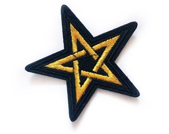 Pentagram Patch - 5 Point Star Pagan Patch Wicca Occult Patches Wiccan Star Patch Embroidered Patch Iron On Patches