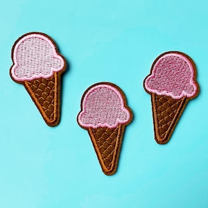 3 x Eis Aufnäher Eis Aufnäher Eis Aufnäher Eis am Meer - Süße Eis Aufnäher für Kinder