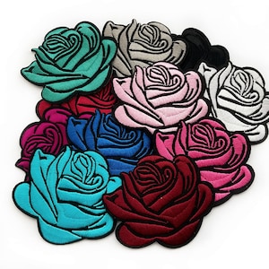 Big Embroidery Pink Rose Flower Sew on Patch – JHONEA ACCESSORIES
