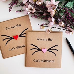 Tarjeta del Día del Padre con un Gato - Divertida tarjeta de gatito peludo - Hecha a mano en el Reino Unido - Diseño original