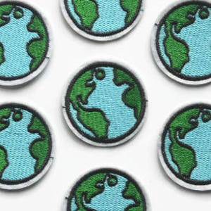 Earth Patch - Accessories DIY Crafts  - Environmental Iron On Patch Badges Rad Dad World Patches Globe for Nature Lovers