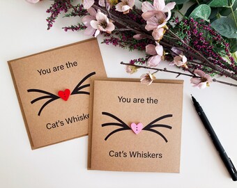 Cute Mothers Day Card Cat Design, Handcrafted Original Design by Button Cool