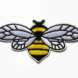 Bumble Bee Patches Bee Patch Badge Bumble Bee Applique Patches for Jackets Wings Iron on Embroidered Insect Animal Badgs