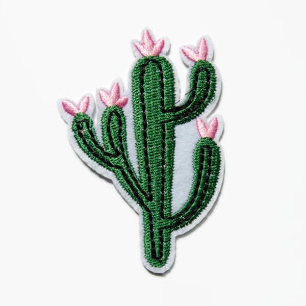 Cactus Iron on Patches - Cacti Patch - Best Friend Gift - Embroidered Applique Patch Cactus Patches - UK Seller