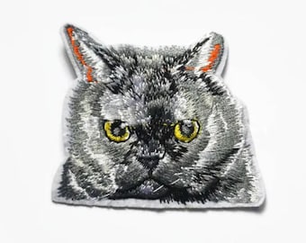 Animal Patch - Cat Applique - Embroidered Patch - Cute Patches - - Iron On Patch - Patch Animal - Cat Lover Gift