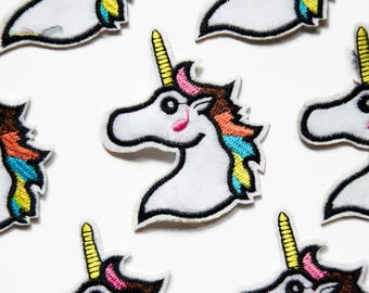 Unicorn Patch Iron on - Embroidered Rainbow Badge -  Gifts for Unicorns Lovers - Cute Patches for Kids - 5.5cm x 6.6cm