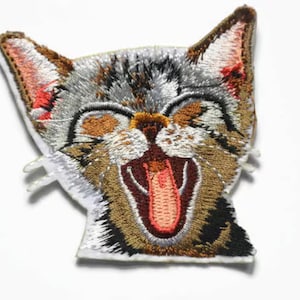 Embroidered Patch - Cute Patches - Animal Patch - Iron On Patch - Cat Applique - Patch Animal - Cat Lover Gift