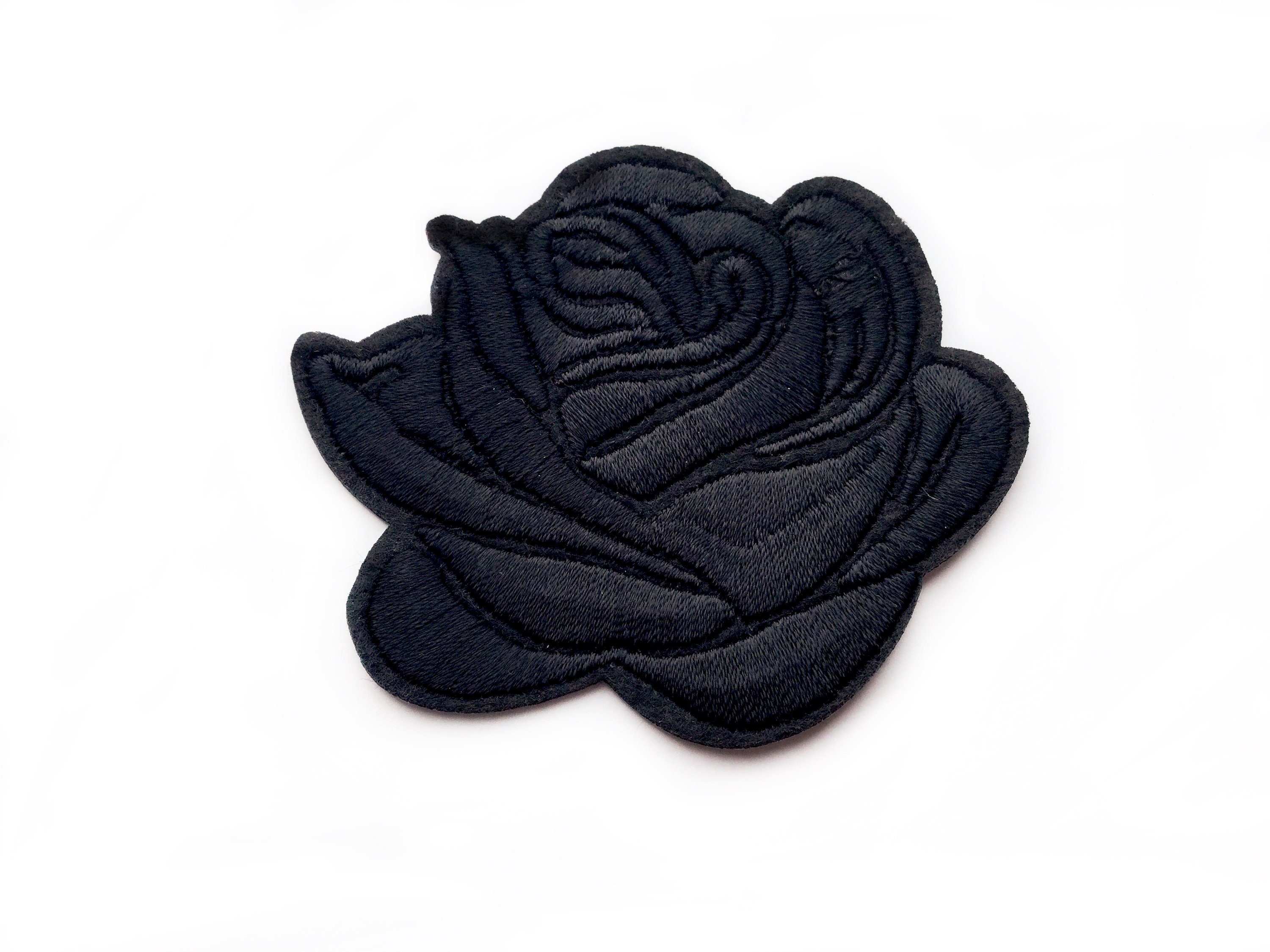 Iron on Badge Rose Patch Goth Patches Black Rose Flower Iron Etsy