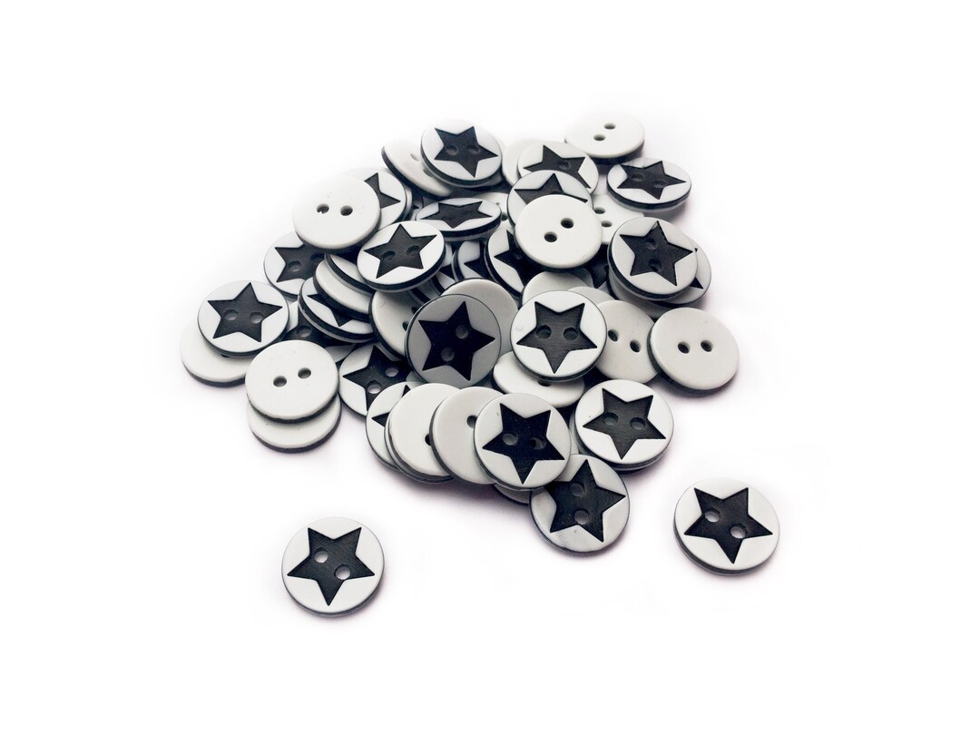 12+ Black Star Button 13mm - 1/2 Inch Buttons for Sewing Black and ...