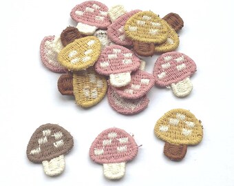 Mini Mushroom Patch: Braun, Senfgelb und Rosa