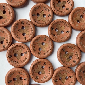 Chocolate brown and natural wood buttons for earthy knitwear designs.