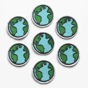 Earth Patch - Fabric Sticker - Best Accessories DIY Crafts  - Environmental Iron On Patch - World Patches Globe