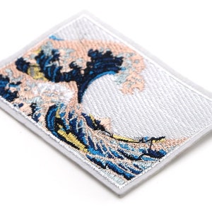 Wave Patch -  Sea Patches - Japanese Badges - Japanese Art Applique Embroidered