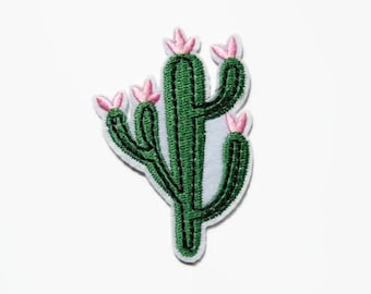 Parches termoadhesivos de cactus - Parche de cactus - Regalo para tu mejor amigo - Parche bordado con apliques de cactus - Vendedor del Reino Unido