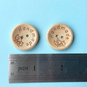 10pcs 1” Butterfly Engraved Handmade Buttons - Embellishment for handcrafted projects - 25mm Wooden Button for Sewing Crafts