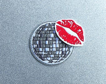 2pcs Disco Kiss Patch Set - Iron on Badges - DIY Concert Outfit