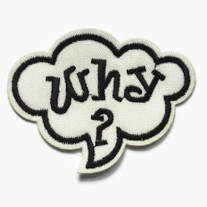Patch Quotes - Word Patches Black White Iron On Patch - Punk Patches - Statement Patch - Funny Patches - Question Patch