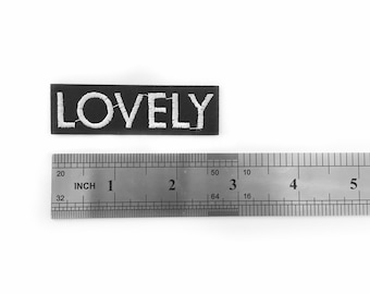 Positive Word Patch -  Black and White Word Badge for Clothes - Denim Jacket Badges DIY