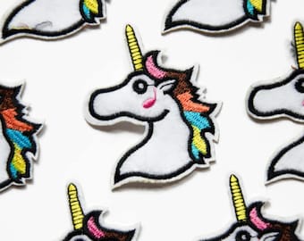 Unicorn Patch Iron on - Embroidered Rainbow Badge -  Gifts for Unicorns Lovers - Cute Patches for Kids - 5.5cm x 6.6cm