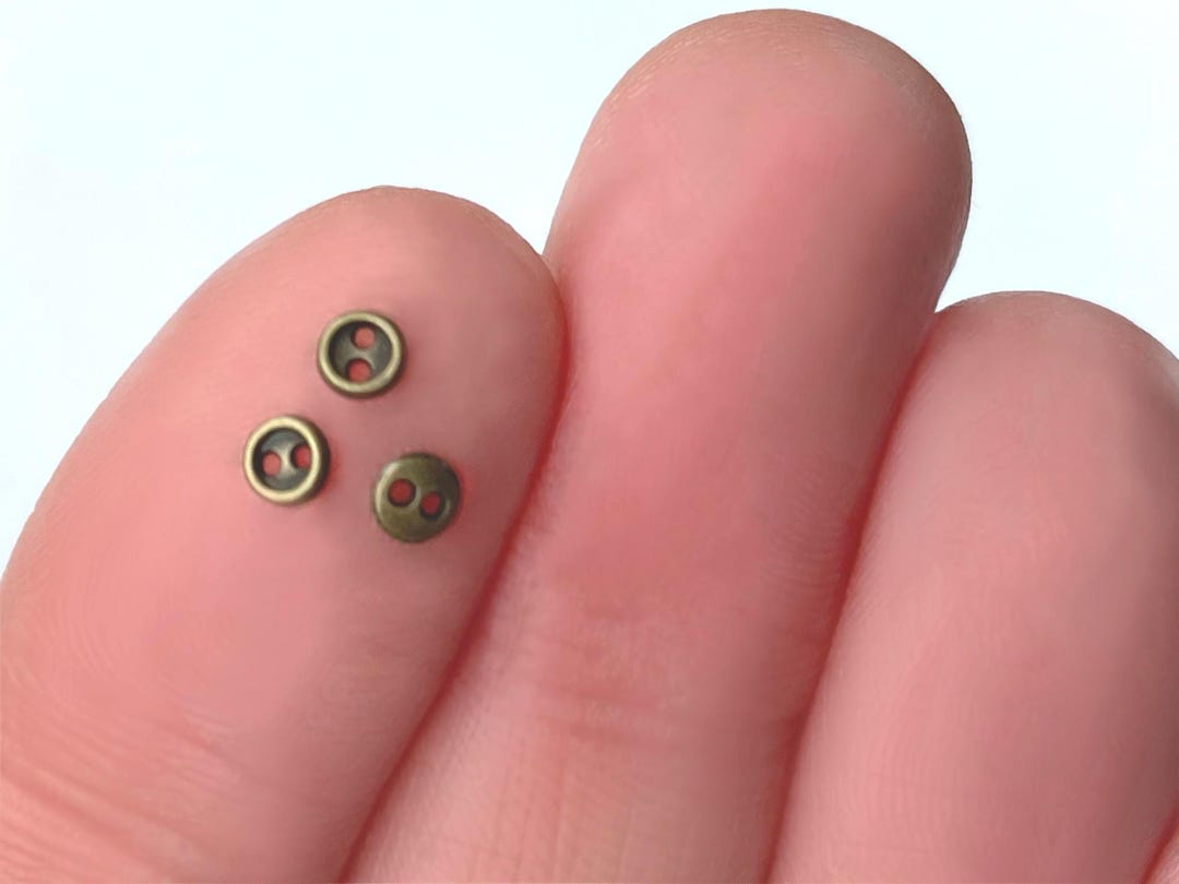 3mm Bronze Look Micro Doll Buttons: Tiny Metal Sewing Buttons - Etsy
