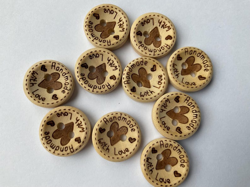 Buttons for gift tags and packaging to add a personalised finishing touch.