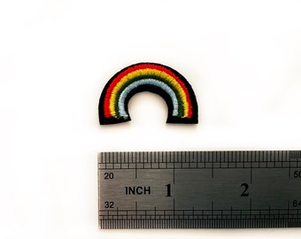 Small Rainbow Patch - Little Embroidery Badge Pride Mini Filler Patches - Doll Clothes Applique - 2cm x 3cm