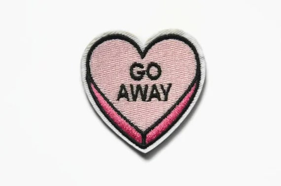 Funny Patches for Hats - Loveheart Patch Word Patch - Love Heart Patch - Iron On Patches Pink Heart Patch Applique Heart Embroidered Patch