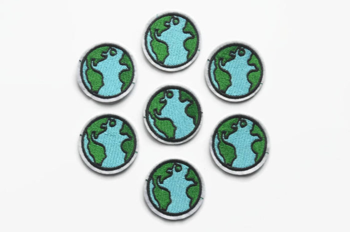 Earth Patch Iron On Patch Badge World Patches Globe Patch for Etsy