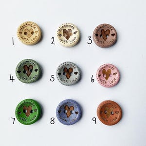 Set of 9 colour option buttons including grey and pink for DIY sewing.