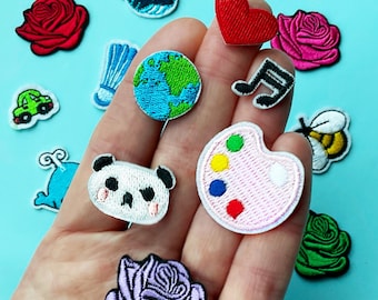 Small Patch Iron-on Embroidery: Mini Art, Note, Rose, Cute, Earth, …