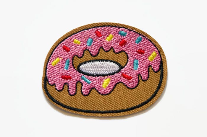 Brown Chocolate Donut Doughnut Pretty Sweet Toppings Bread Iron-On Patches F003 Brown Chocolate Donut Doughnut Pretty Sweet Toppings Bread Iron-On Patches F003
