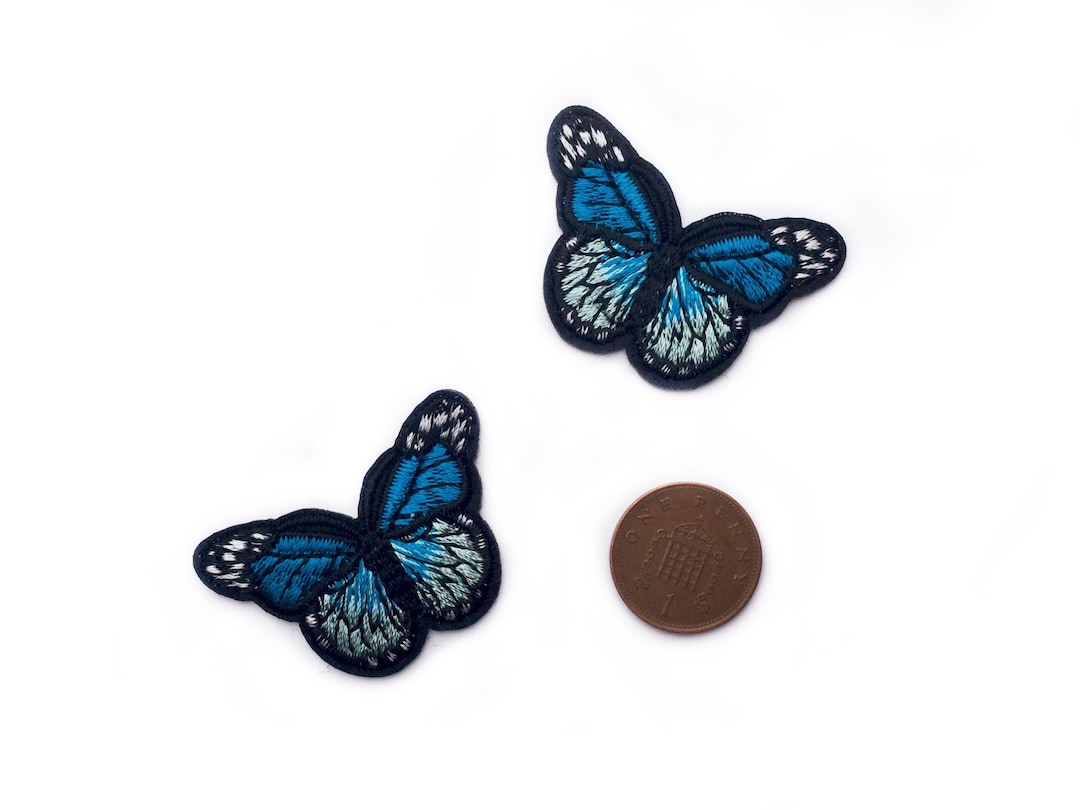 Small Blue Butterfly Patches UK Small Patches Butterflies Applique Iron