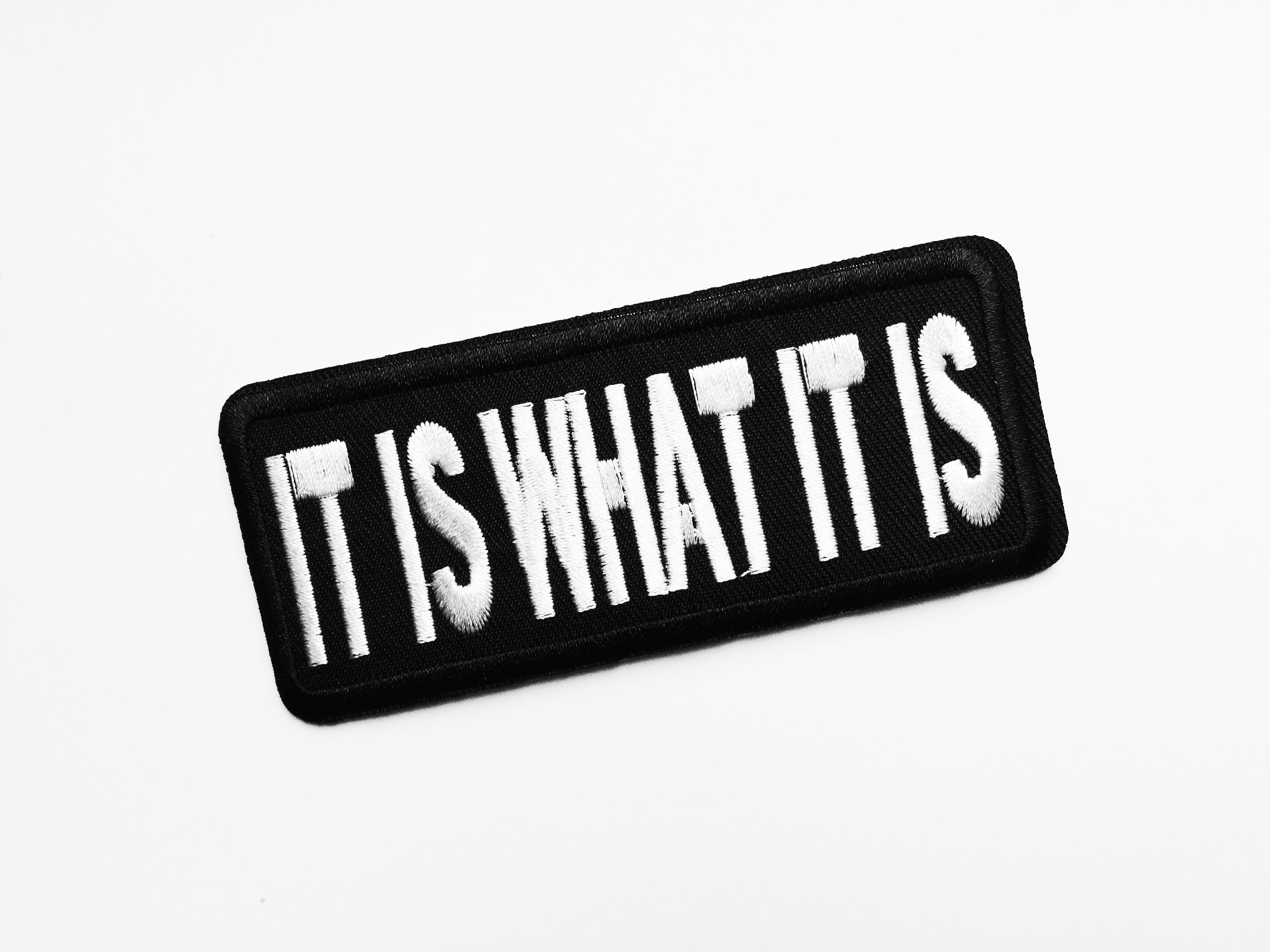 Patch Words Patch Black White Black Patches Applique Etsy