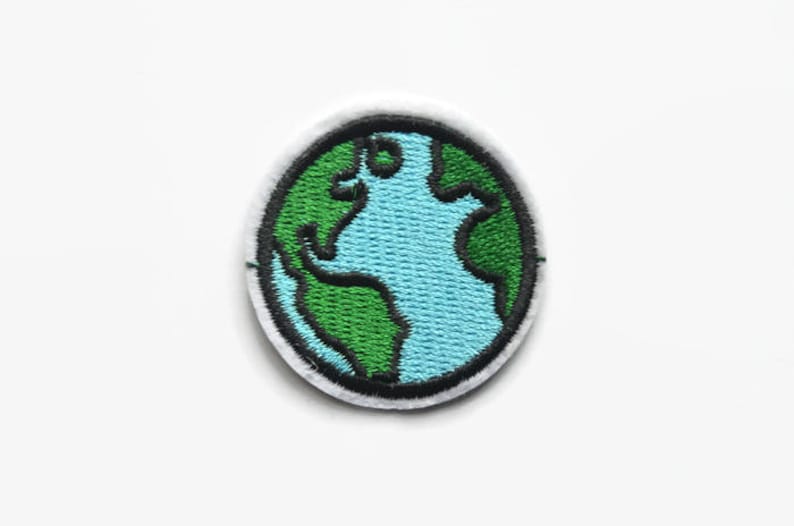 Earth Patch Iron On Patch Badge World Patches Globe Patch for Etsy