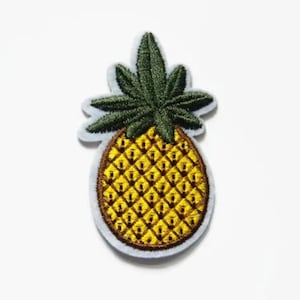 Tropical Pineapple Patches - Pineapple Patch - Rockabilly Patch - Iron On Badge - Tropical Fruit Applique Embroidered