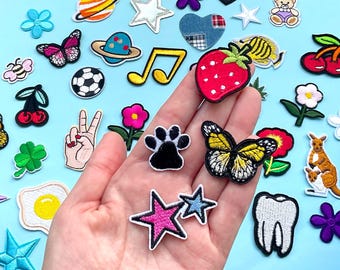 Mini Badges for Clothes - Small Iron on Patches - 68 Options
