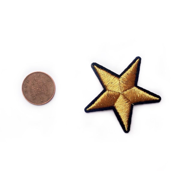 Lot De 3 &eacute;cussons Thermocollants Etoile Dor&eacute;e 3cm X 3cm