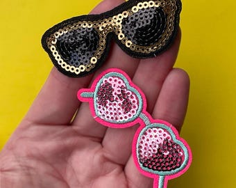 Sunglasses Patch, Sequin Eye Shades Iron on Badges