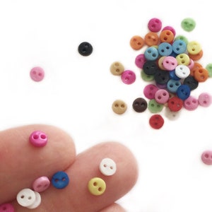 25+ Miniature Buttons 3mm / 0.12” - Little Small Buttons Round Tiny Round Buttons - Ideal for Doll Making Supplies Clothing Notions UK