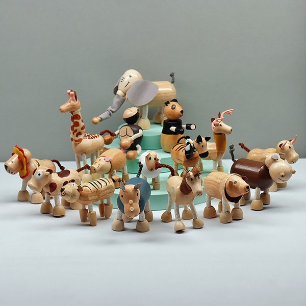 Wooden Animal Toys Etsy