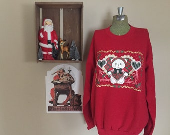 PLUSFILE Unisex Ugly Christmas Sweatshirt 3D Digital Printed Funny Shirt Long Sleeve Pullover Sweater shirt